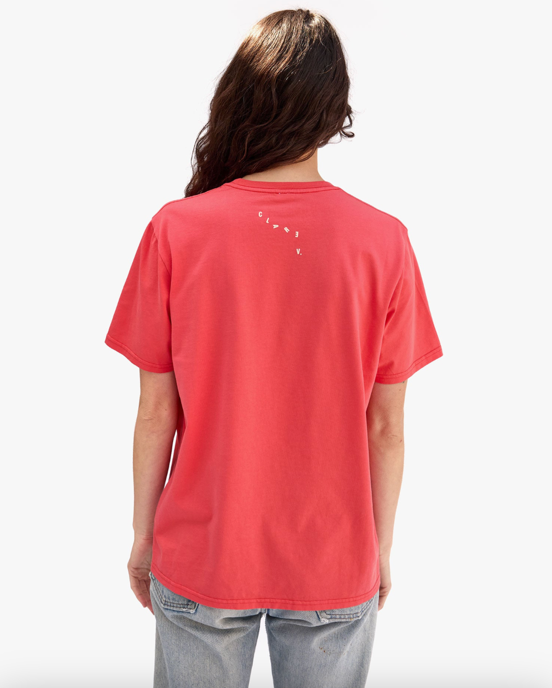 Clare V. Original Tee - Sunfaded Poppy w/ Cream Pas Mal