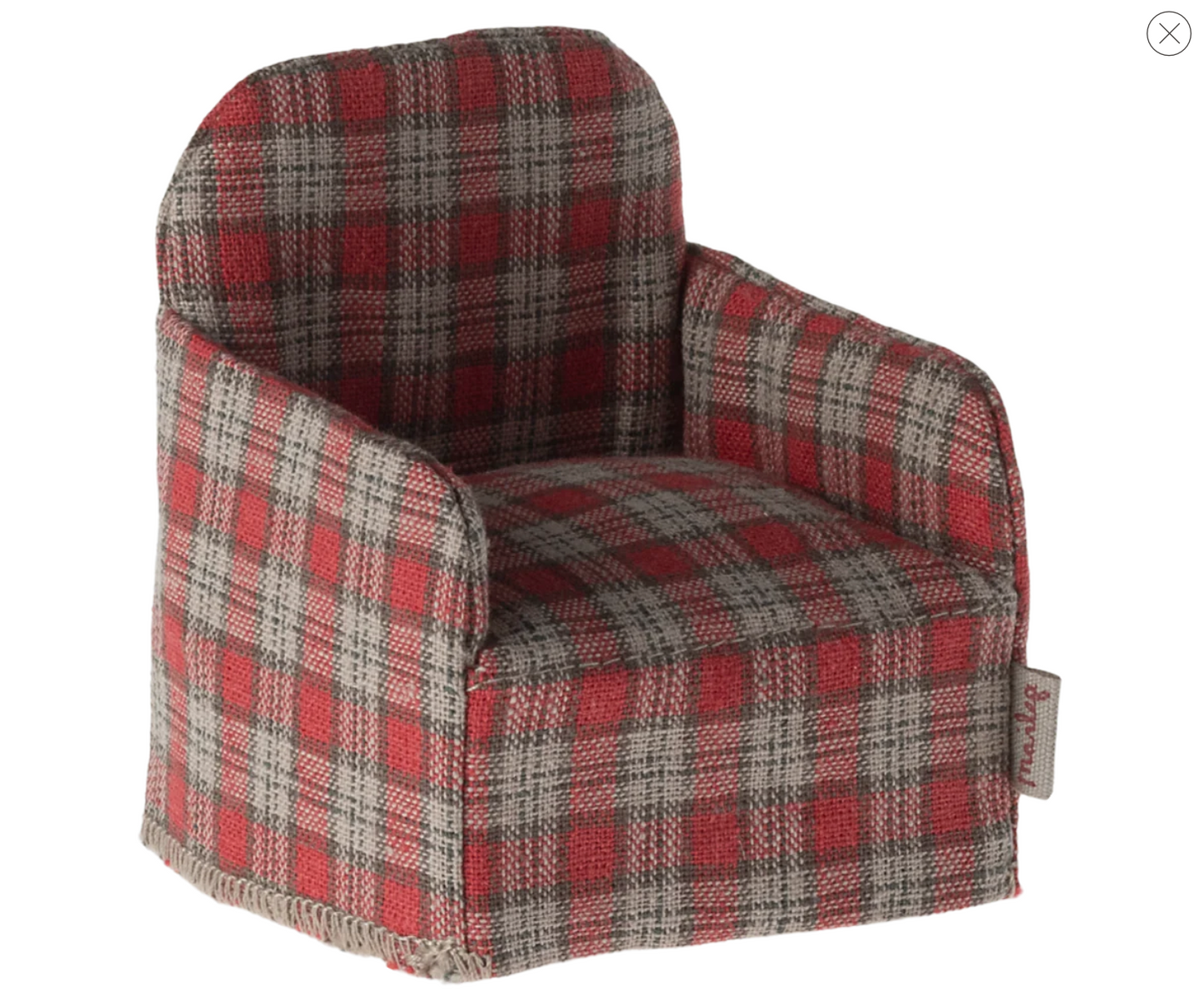 Maileg Chair, Mouse - Red checker