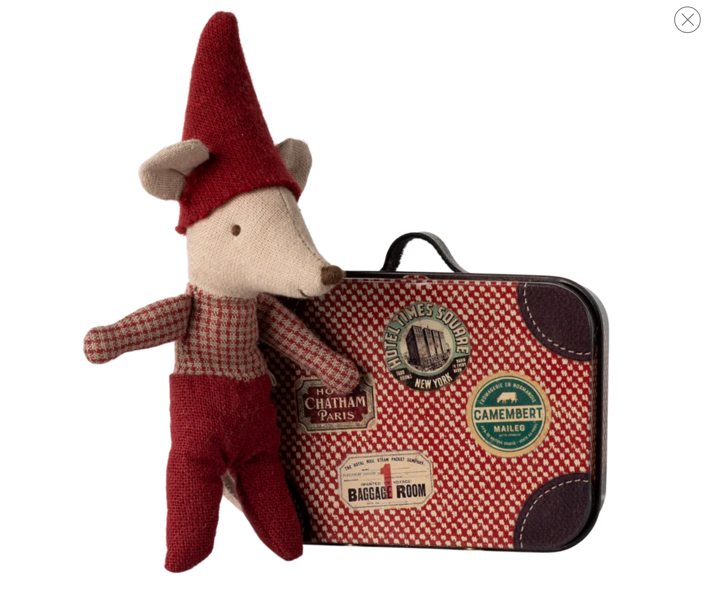 Maileg Christmas mouse, Baby in suitcase