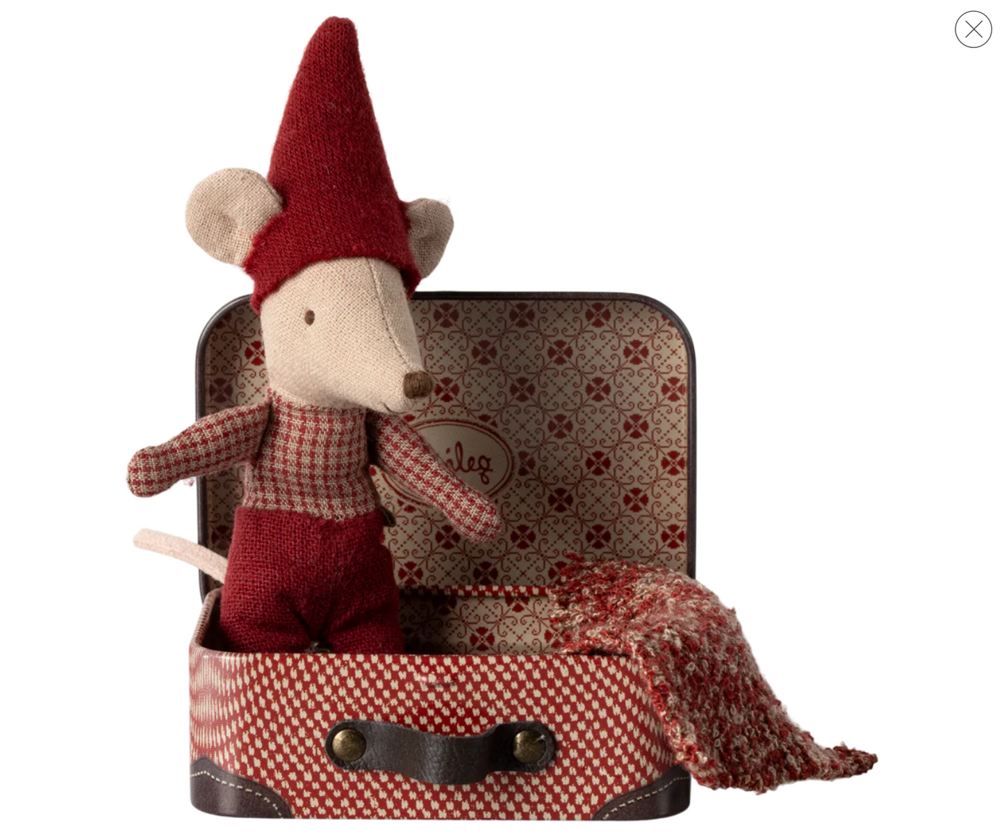 Maileg Christmas mouse, Baby in suitcase