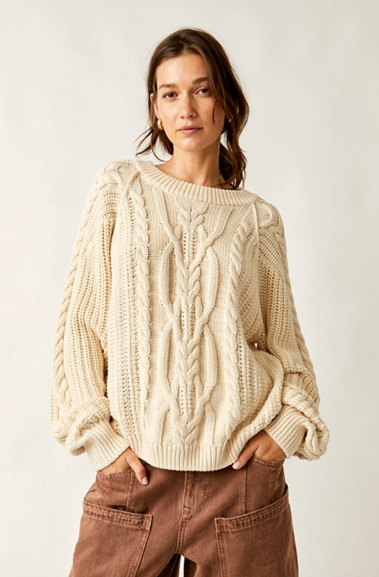 Free People Frankie Cable Knit Sweater