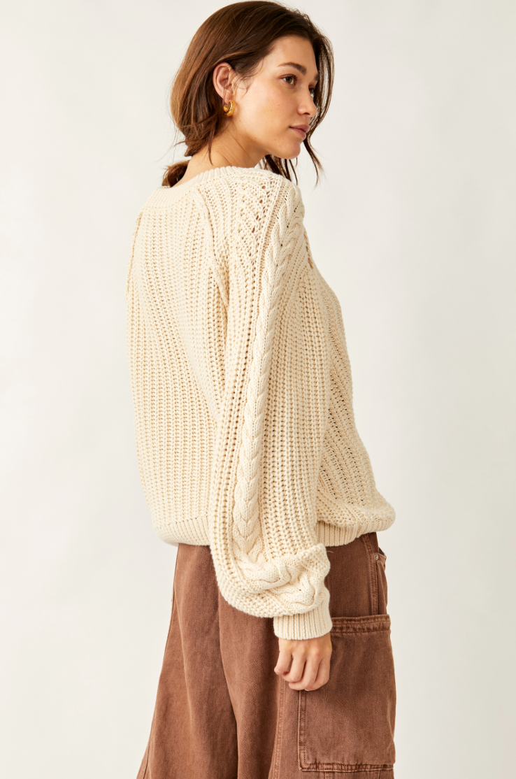 Free People Frankie Cable Knit Sweater