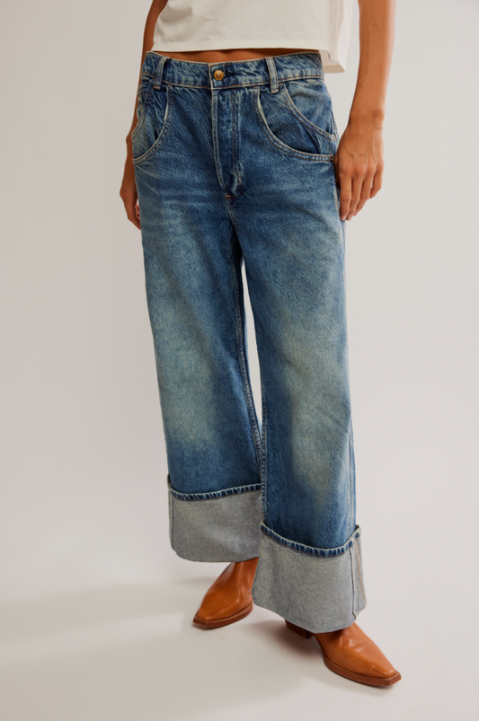 Free People Final Countdown Mid-Rise Jeans