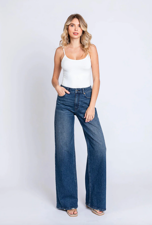 Letters To Juliet - Almond Rigid High-Rise Slouchy Jean - Dark Wash