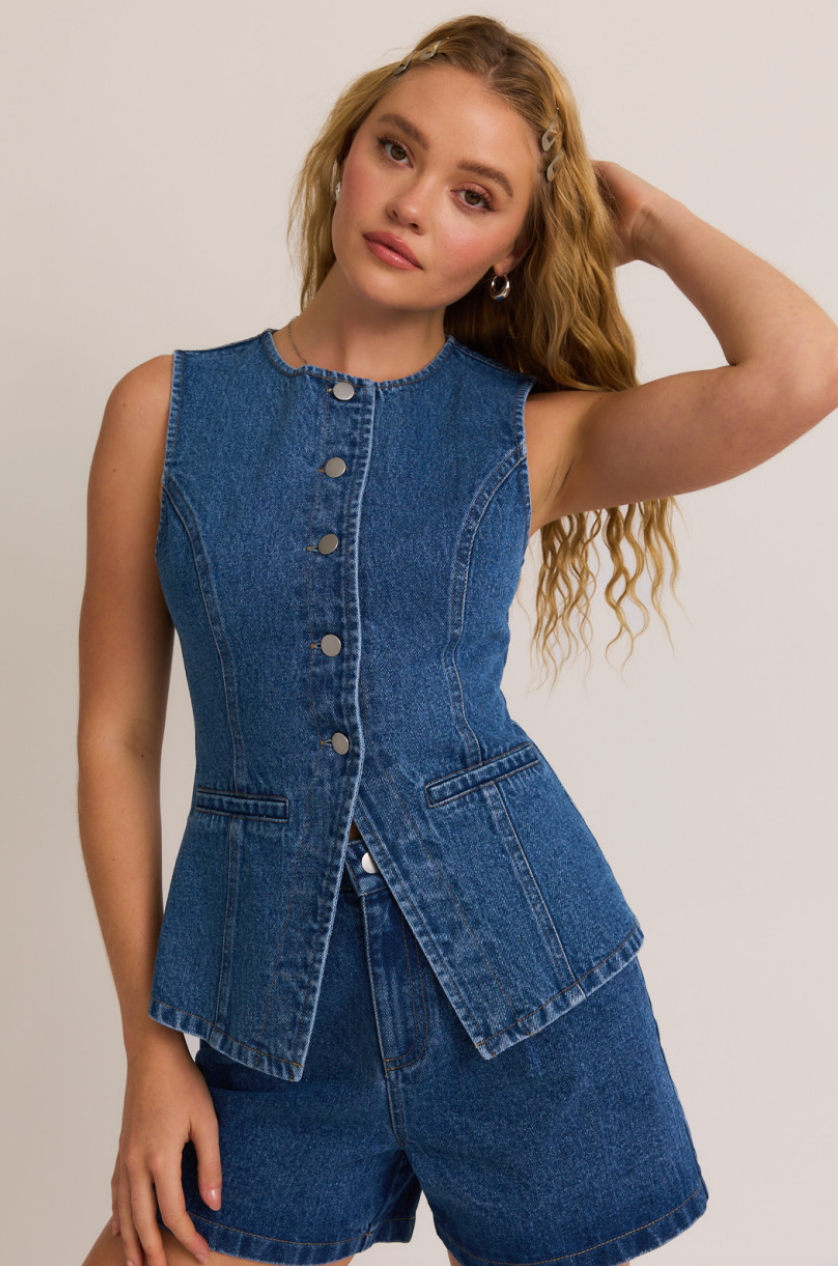 Violet Denim Top