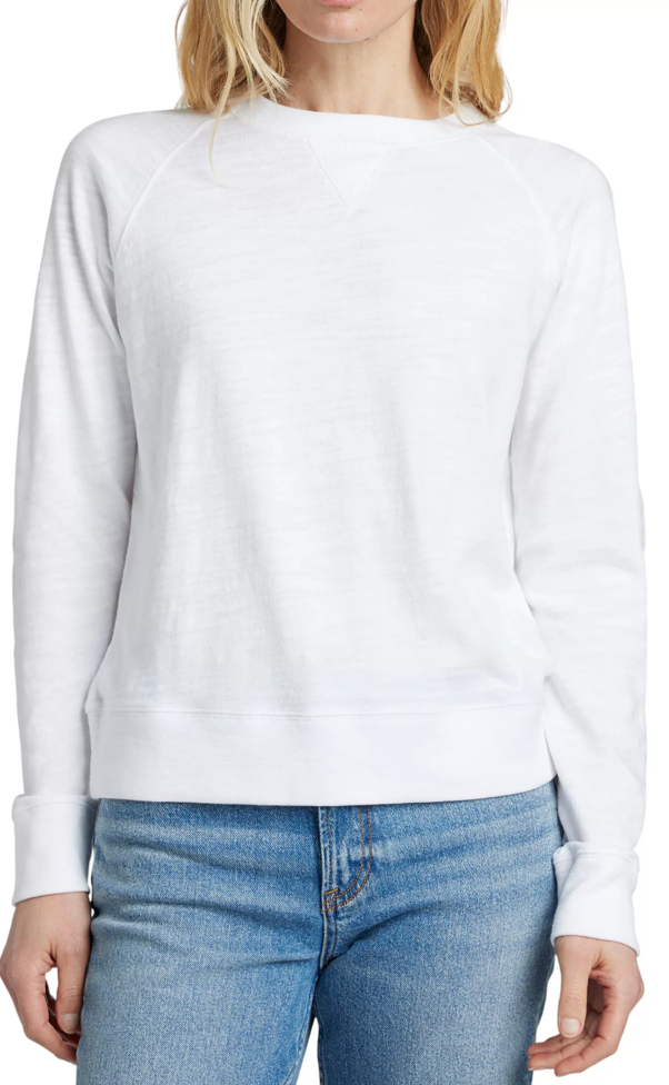 Faherty Women's Sunwashed Slub Crewneck - White