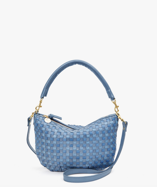 Clare V. Petit Moyen - Light Blue Woven Checker