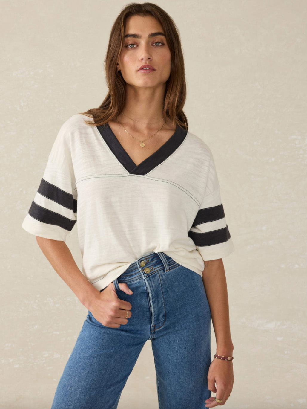 Faherty Sunwashed Slub Varsity Tee