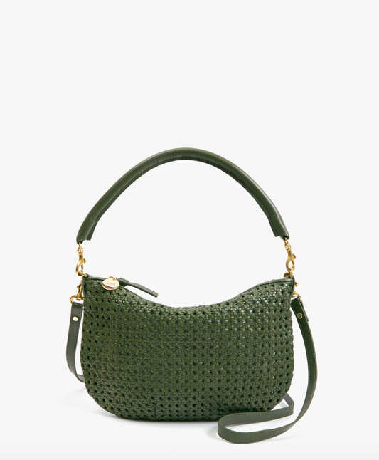 Clare V. Petit Moyen Messenger - Army Rattan