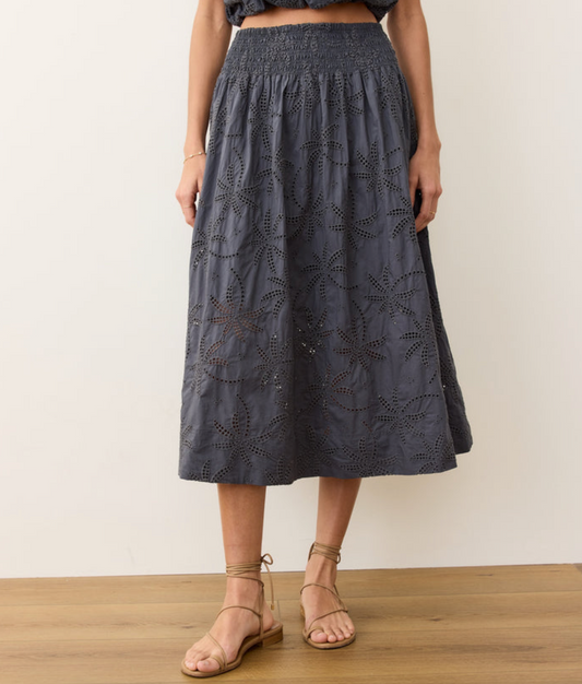 Marine Layer Bea Eyelet Midi Skirt