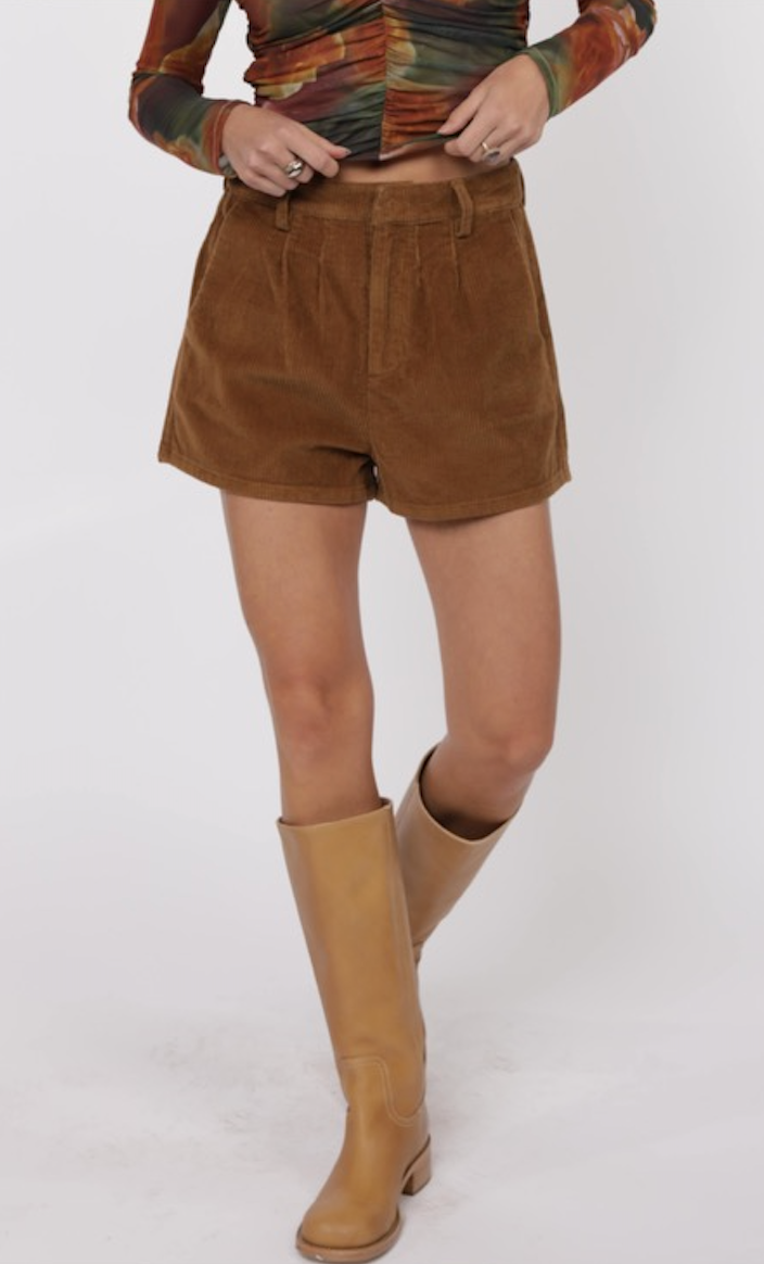 So Fine Wash Corduroy Pleat Shorts
