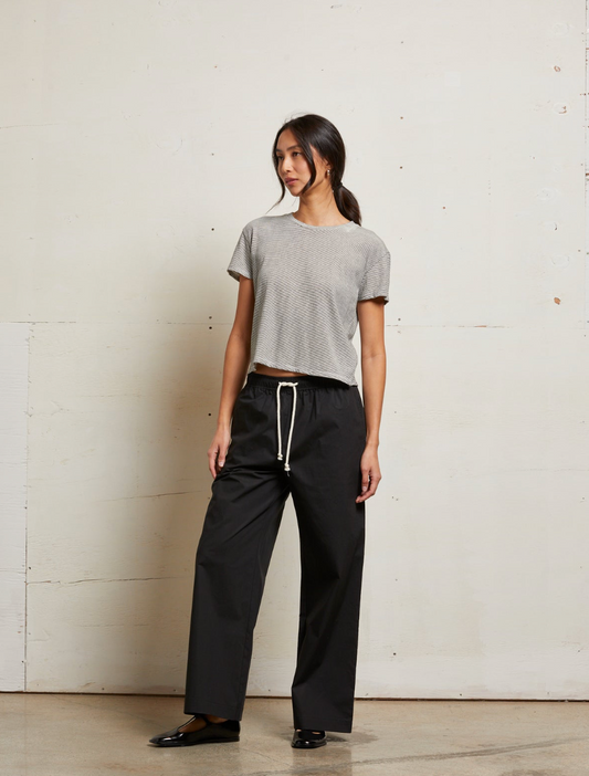 Perfect White Tee Harley - Ivory Black Stripe