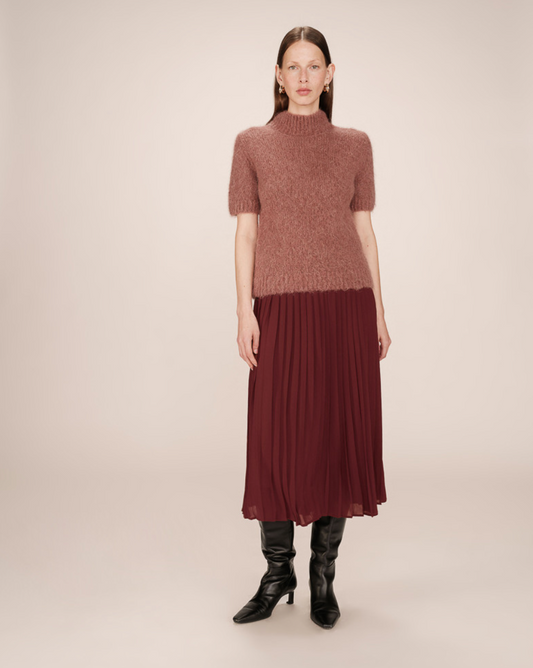 Plisse Midi Skirt