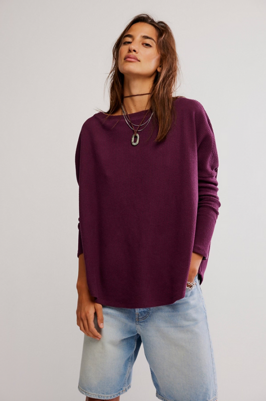 Free People Latte Blues Solid Thermal