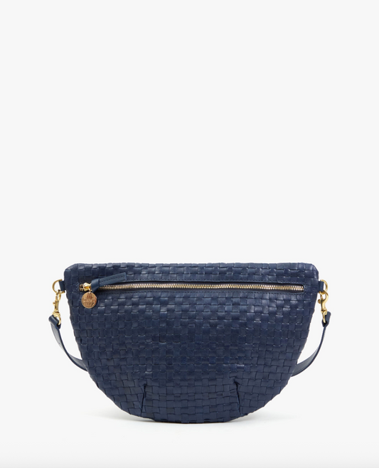 Clare V. Grande Fanny - Bleu Marine Woven Checker
