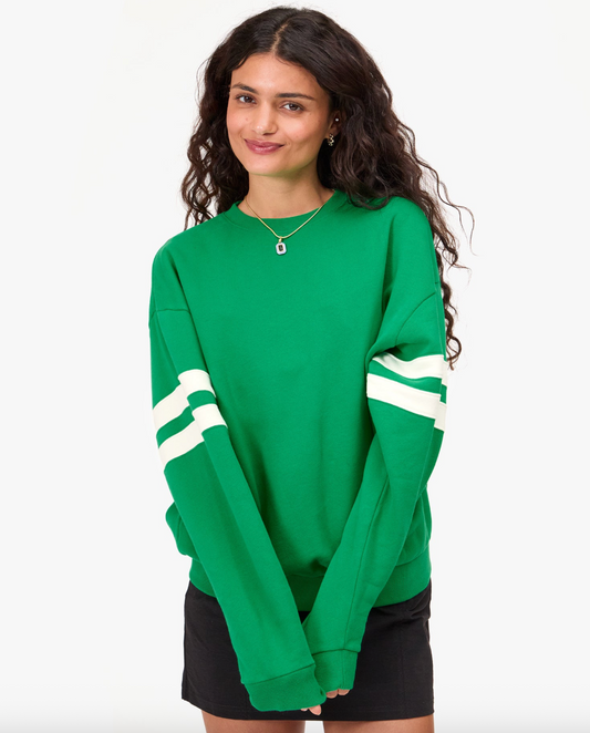 Clare V. Oversized Varsity Sweatshirt - Green