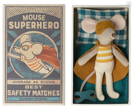 Maileg Super Hero, Little Brother in Matchbox