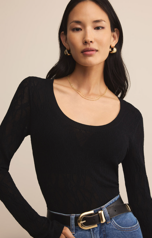 Tibi Scoop Mesh Top - Blackberry