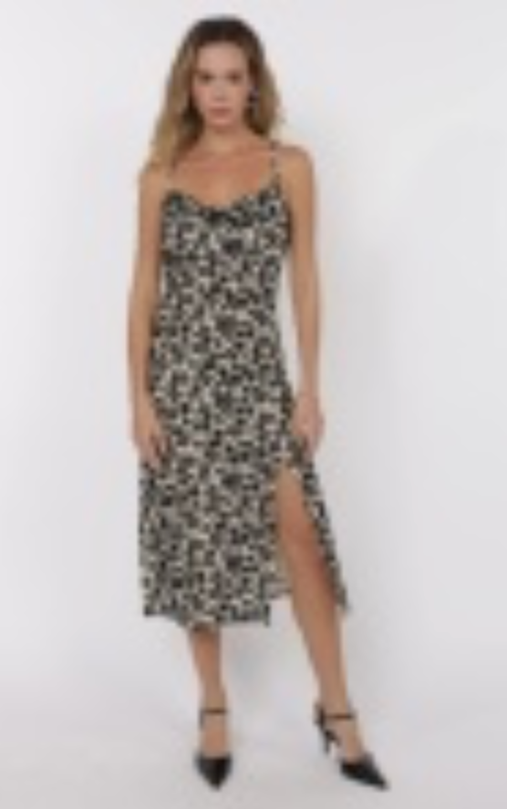 Analogue Nostalgia Cowl Neck Midi Dress