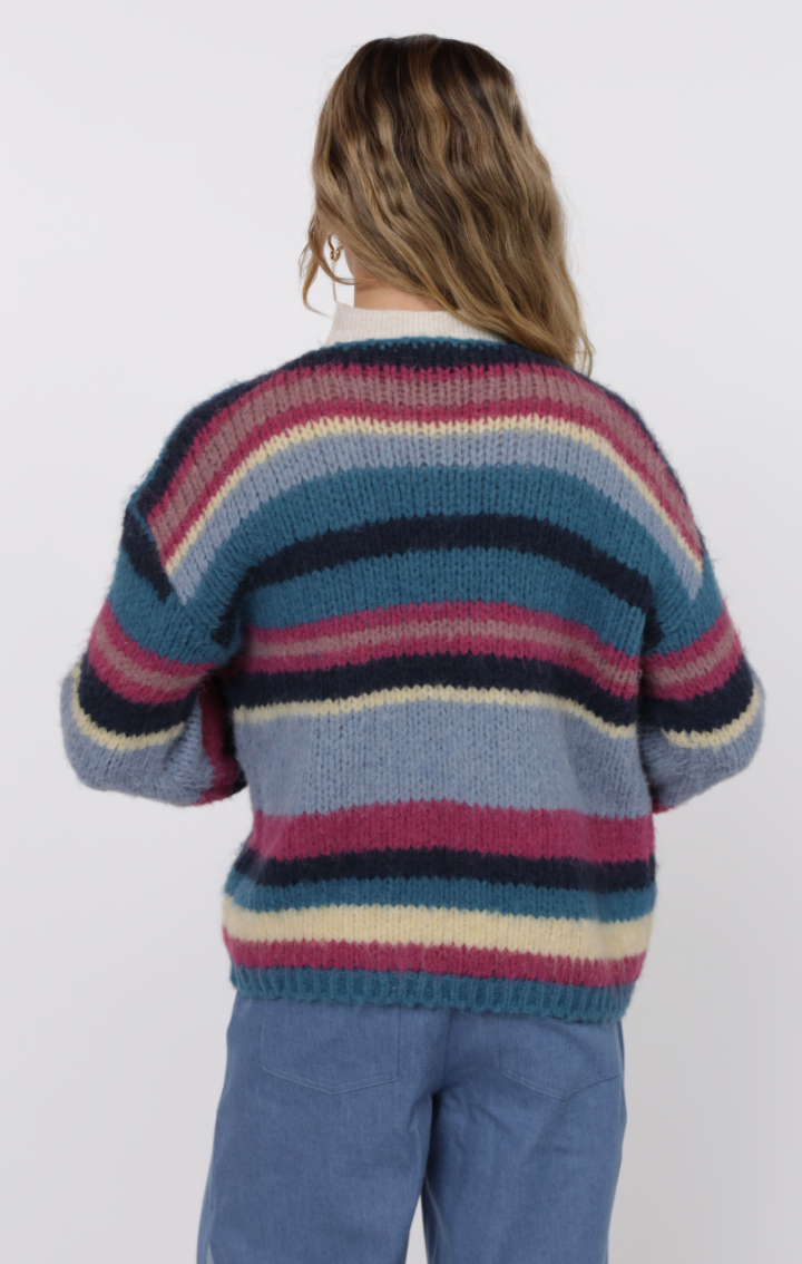 Be Present Multi Color Stripe Cardigan