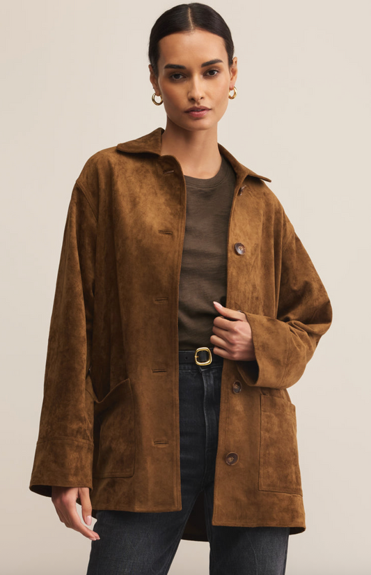 Decker Faux Suede Chore Coat