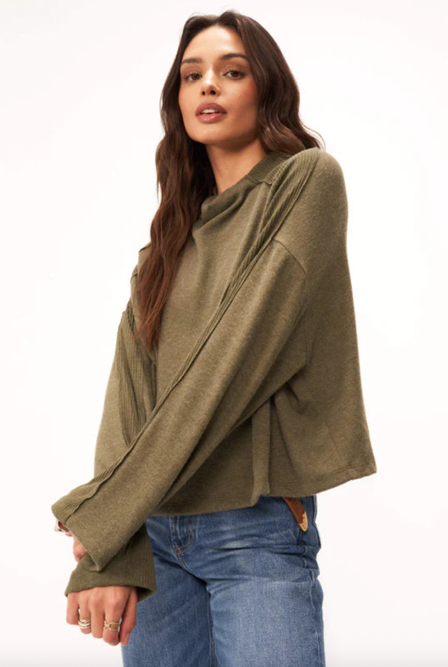 Modern Lover Cozy Funnel Neck Top