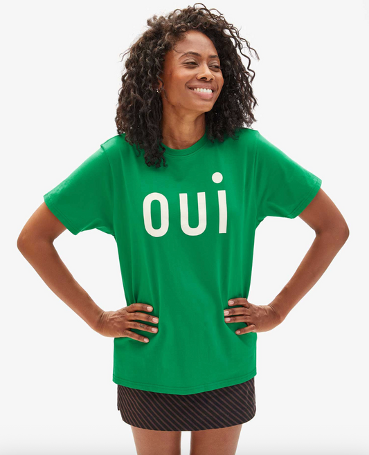 Clare V. Original Tee - Green Apple w/ Cream Oui