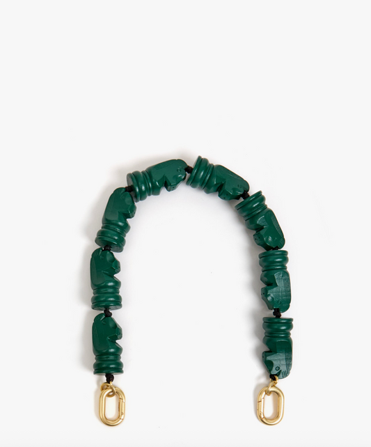 Clare V. Shortie Strap - Evergreen Knights