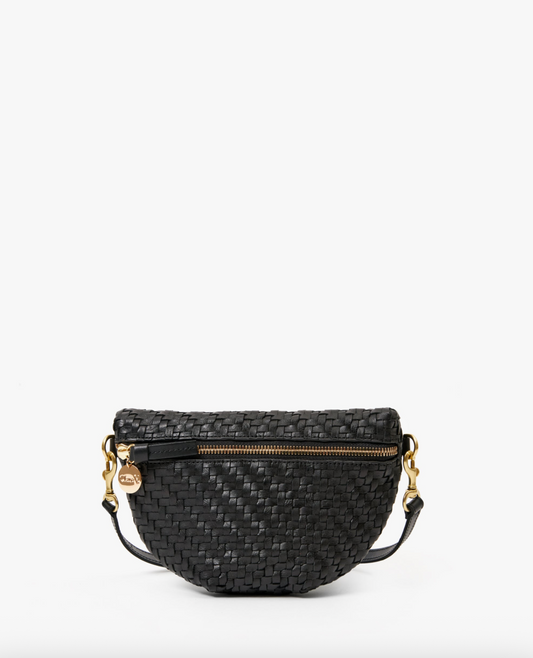Clare V. Petite Fanny - Black Woven Zig-Zag