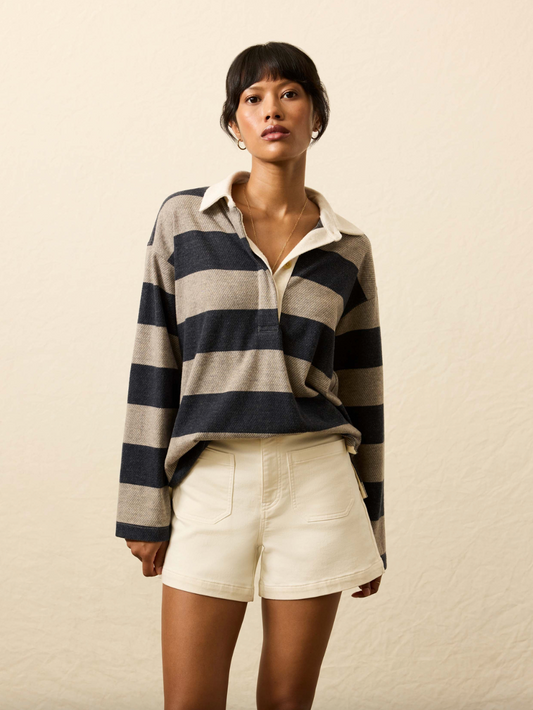 Faherty Legend Sweater Rugby Popover - Navy Rugby