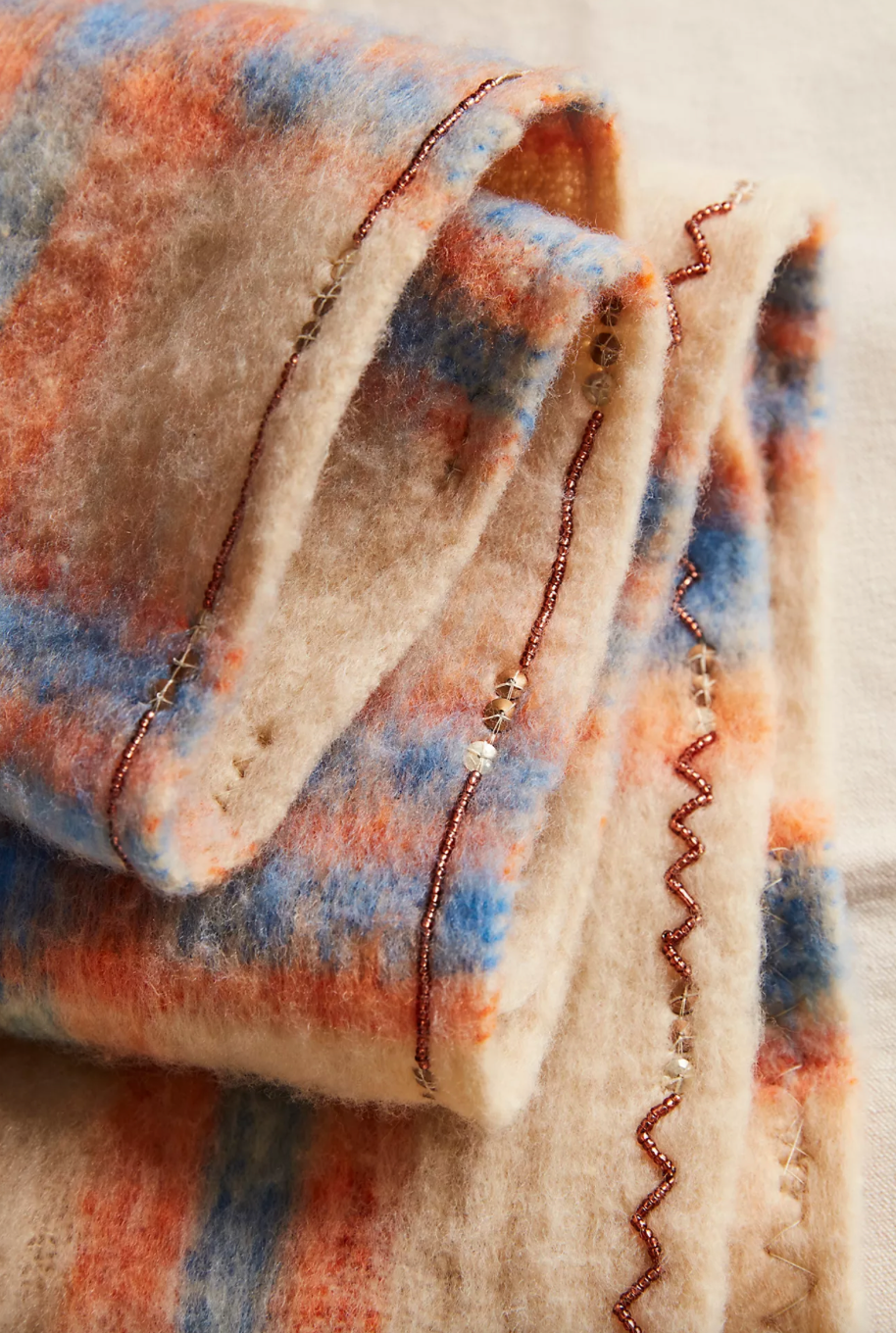 Free People Highland Plaid Skinny Scarf