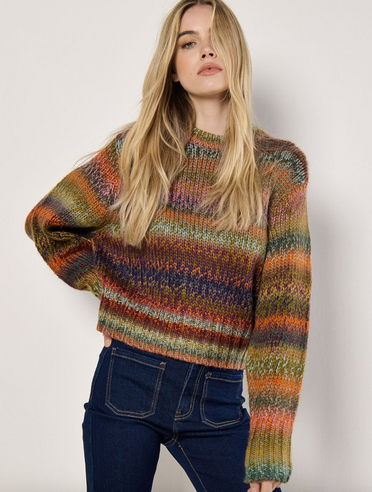 Apricot Chunky Knit Tonal Stripe Jumper
