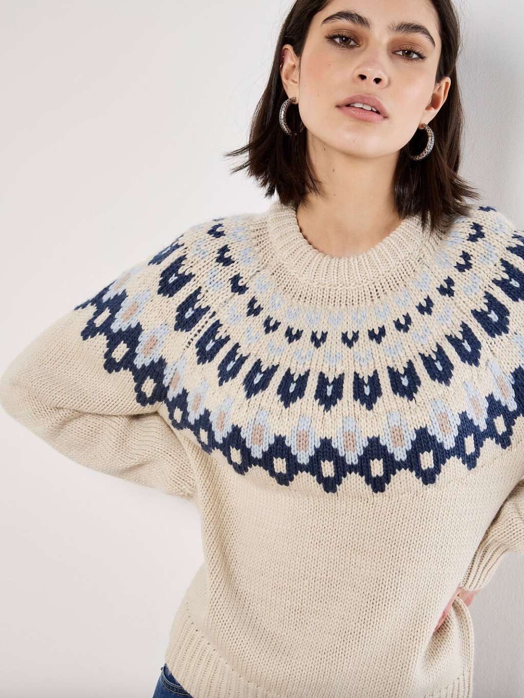 Apricot Fair Isle Chunky Knit Jumper