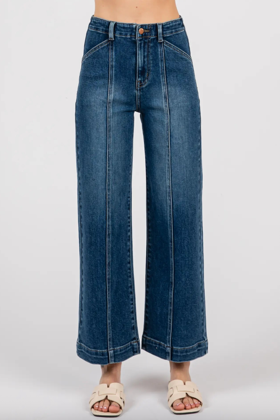 Letter To Juliet - Paola Wide Leg - Darted Dark Wash