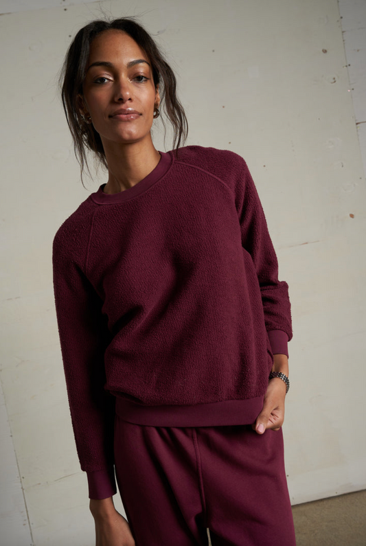 Perfect White Tee Ziggy Crew-Neck Sweatshirt - Dark Burgundy