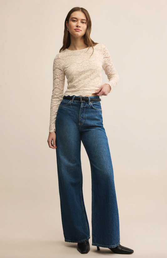 Aurora Lace Cropped Long Sleeve