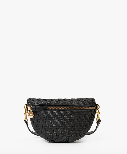 Clare V. Petite Fanny - Black Woven Zig-Zag