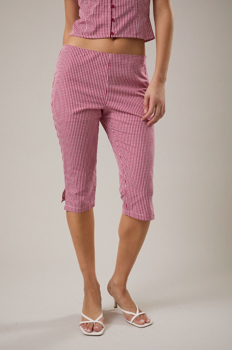 Eden Gingham Capri Pants