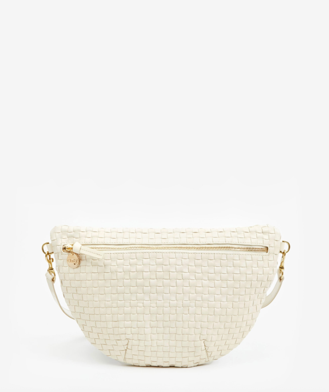 Clare V. Grande Fanny - Cream Woven Checker