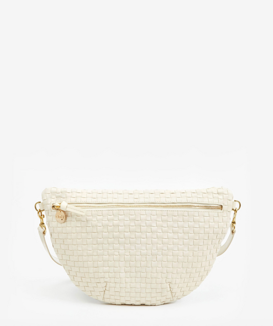 Clare V. Grande Fanny - Cream Woven Checker