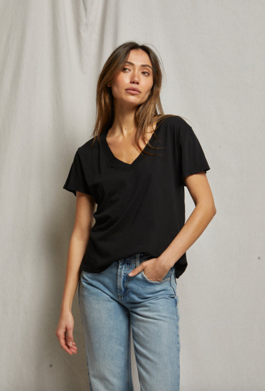 Perfect White Tee Hendrix V-Neck Tee - True Black