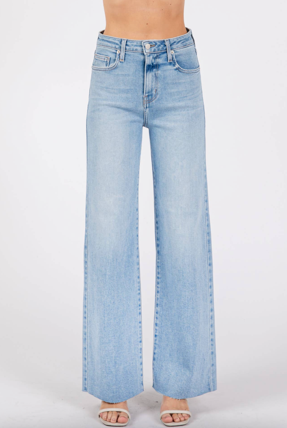 Letter To Juliet Paola A-Line Wide Scissor Cut Jean - Light Wash - gilt+gossamer