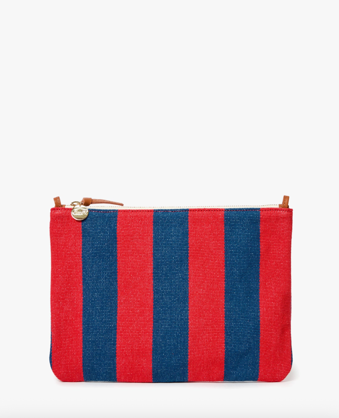 Clare V. Flat Clutch w/ Tabs - Poppy/French Blue - gilt+gossamer