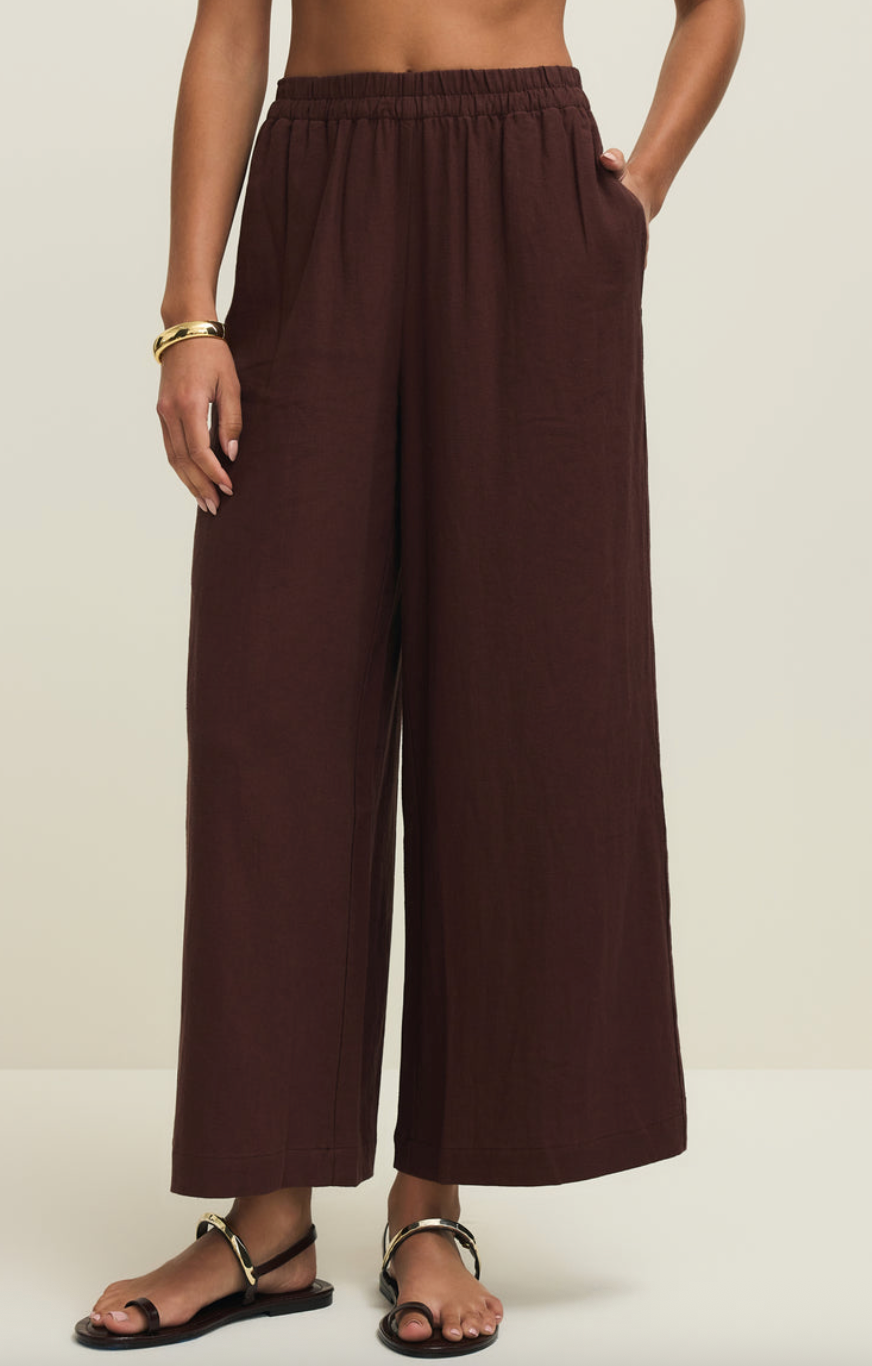 Scout Linen Pant -Chocolate Cherry - gilt+gossamer