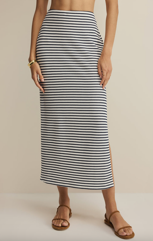 Ainslie Stripe Midi Skirt - Eclipse - gilt+gossamer