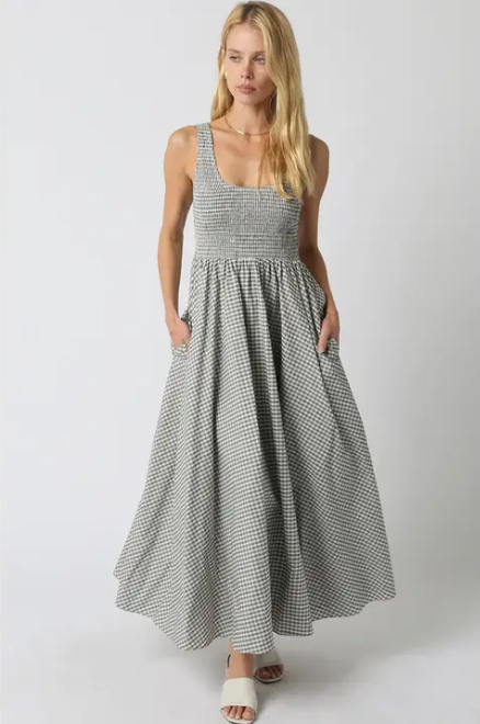 Ella Sleeveless Gingham Maxi Dress - gilt+gossamer