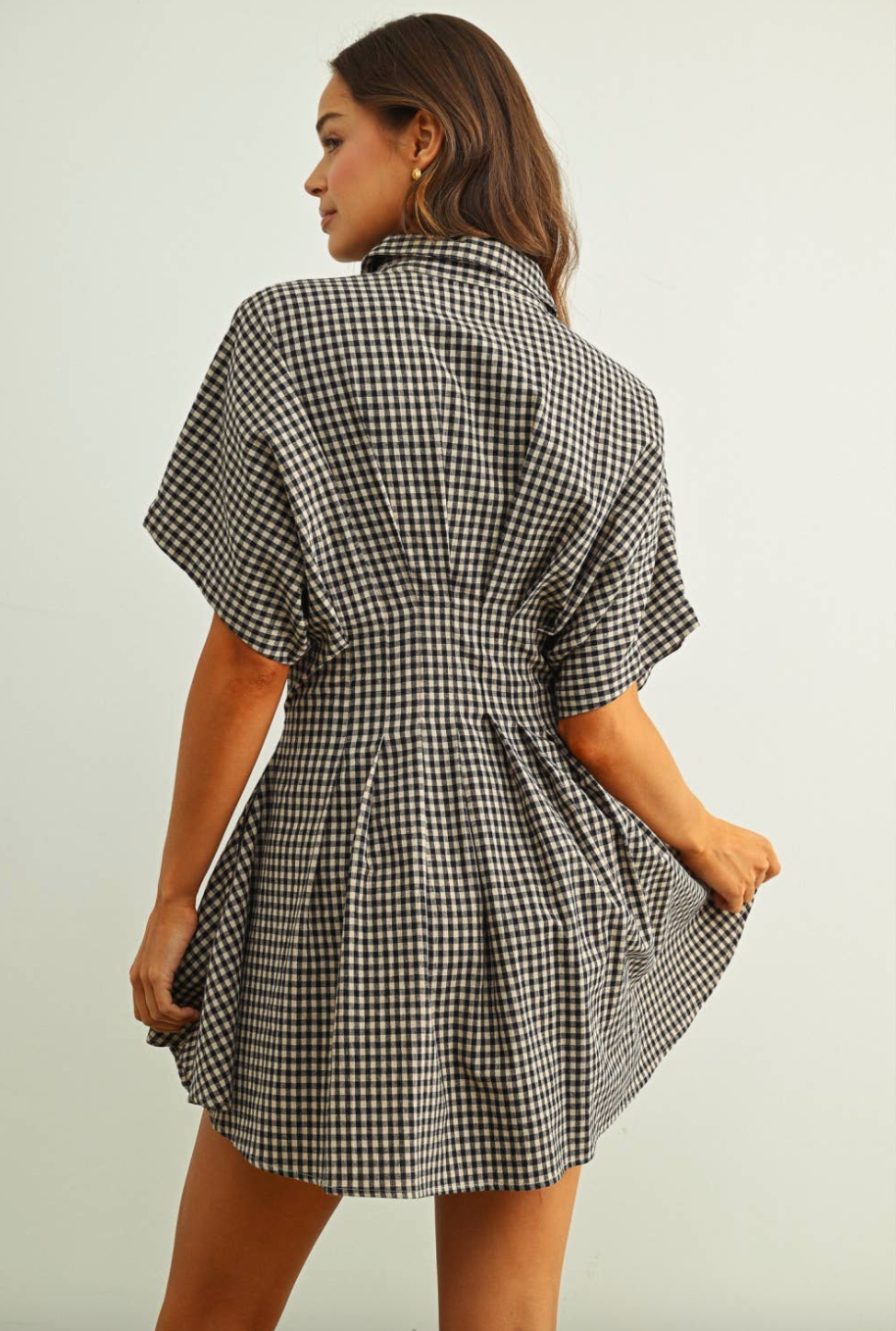 Gina Gingham Patterned Shirt Dress - gilt+gossamer