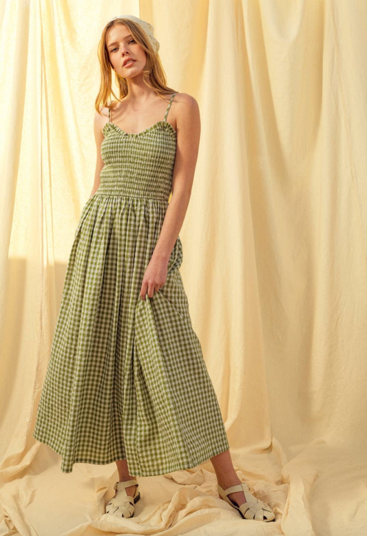 Clara Gingham Print Long Dress - gilt+gossamer