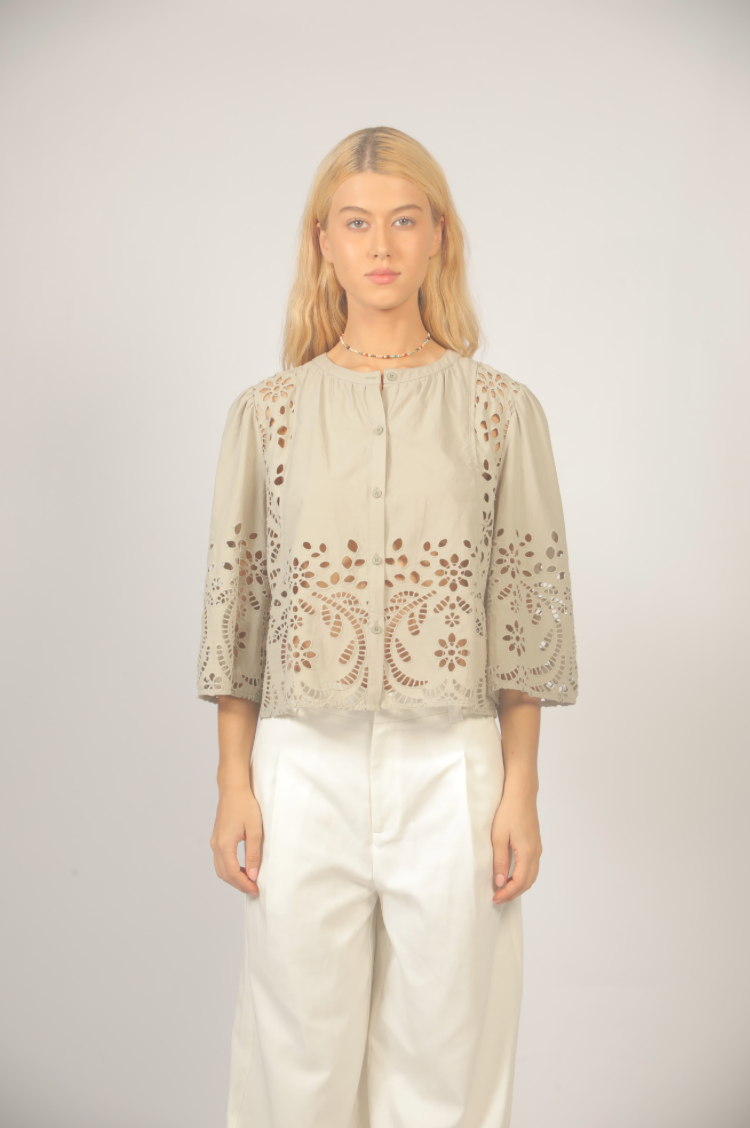 See U Soon Khaki Blouse - gilt+gossamer