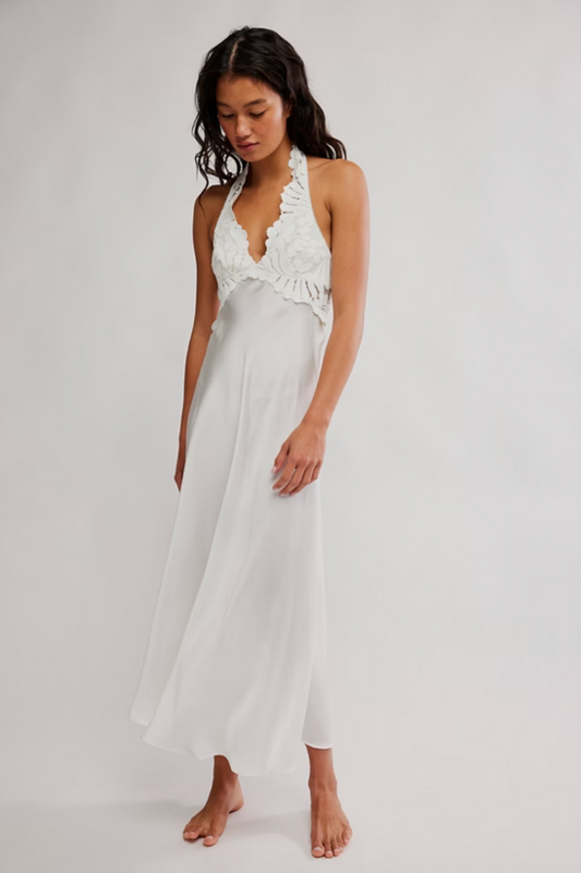 Free People Petal Party Midi Slip - Clean Ivory - gilt+gossamer